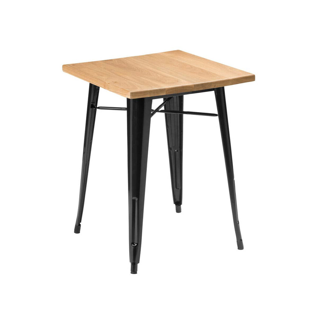 Algate Black Side Table In Powder Coated Metal & Wood