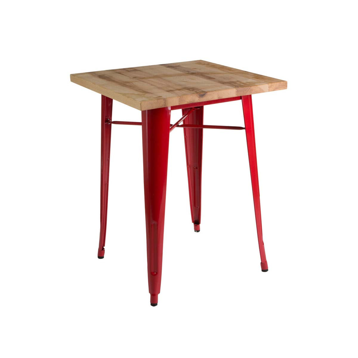 Algate Red Side Table In Powder Coated Metal & Wood