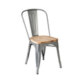 Aldgate Silver Chair In Powder Coated Metal & Wood