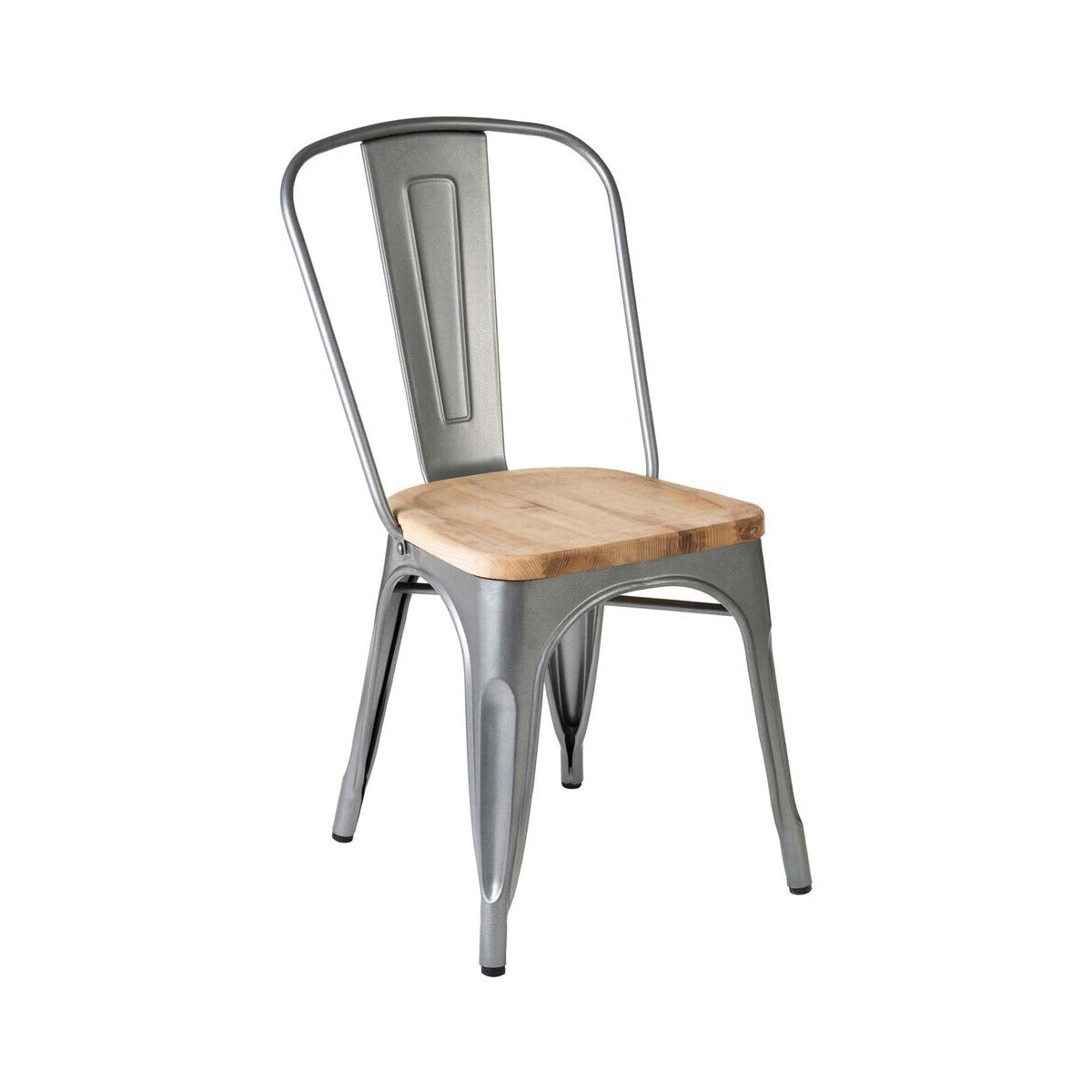 Aldgate Silver Chair In Powder Coated Metal & Wood