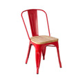 Aldgate Red Chair In Powder Coated Metal & Wood