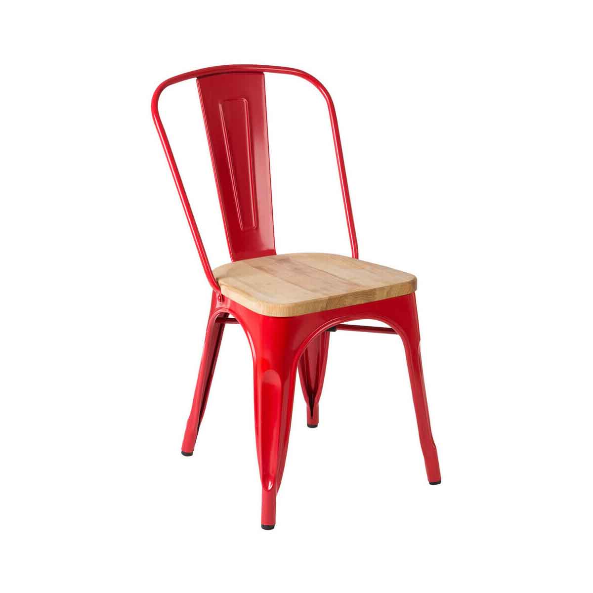 Aldgate Red Chair In Powder Coated Metal & Wood