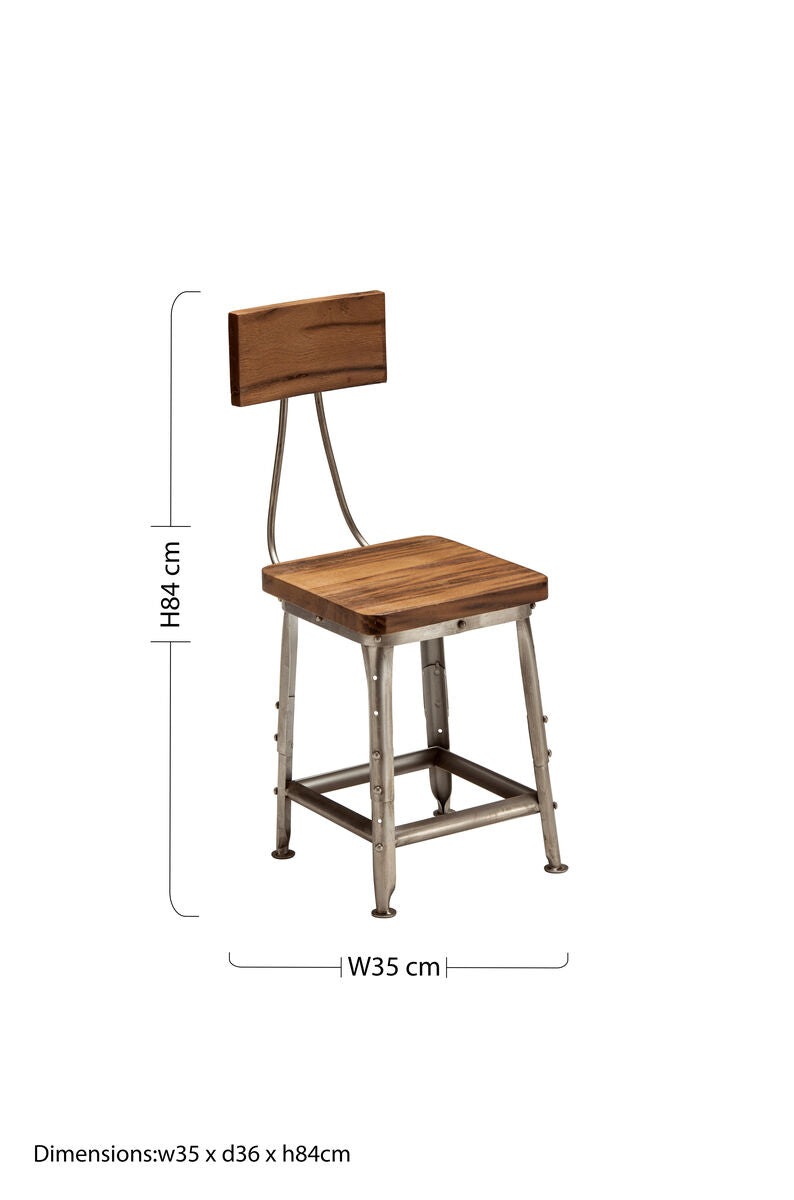 Apex Industrial Leather Dining Chair