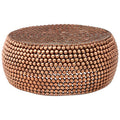 Gold Interlinked Beaded Iron Copper Coffee Table, Templar