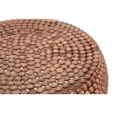 Gold Interlinked Beaded Iron Copper Coffee Table, Templar
