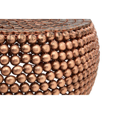 Gold Interlinked Beaded Iron Copper Coffee Table, Templar