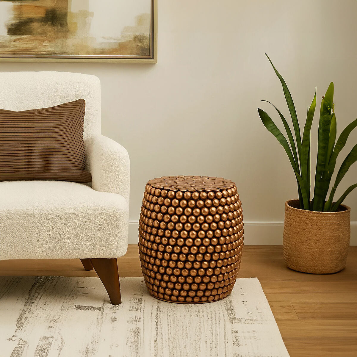 Templar Copper Barrel Stool