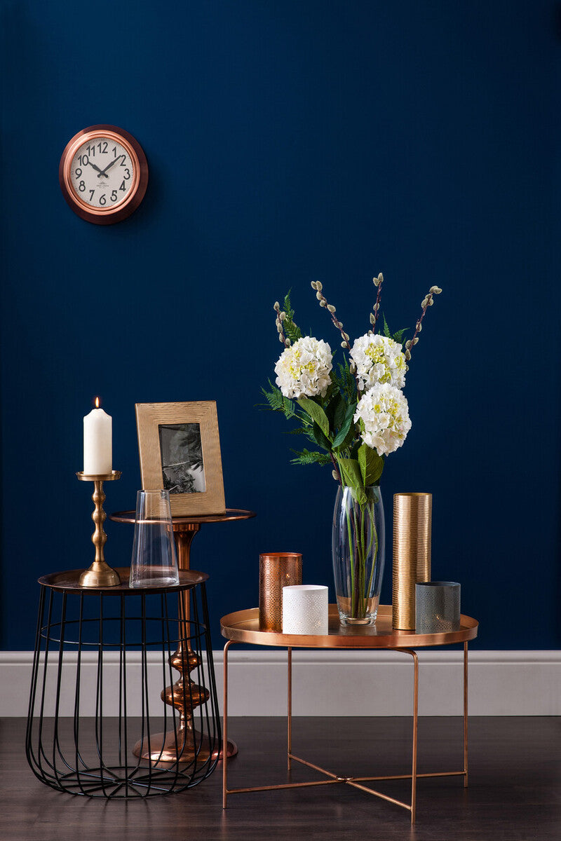 Gold Copper Tray Top & Black Base Side Table, Templar