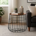 Gold Copper Tray Top & Black Base Side Table, Templar