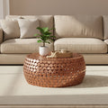 Gold Round Iron Pebble Design Coffee Table, Templar