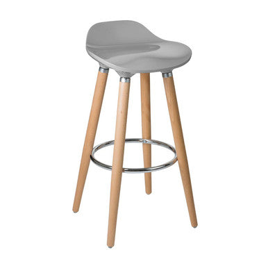 Stockholm Taupe Abs & Beech Wood Bar Stool