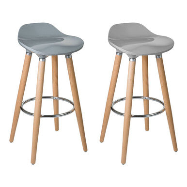 Stockholm Taupe Abs & Beech Wood Bar Stool