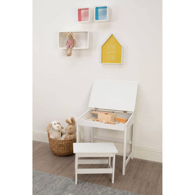 Jordan Childrens White Desk & Stool