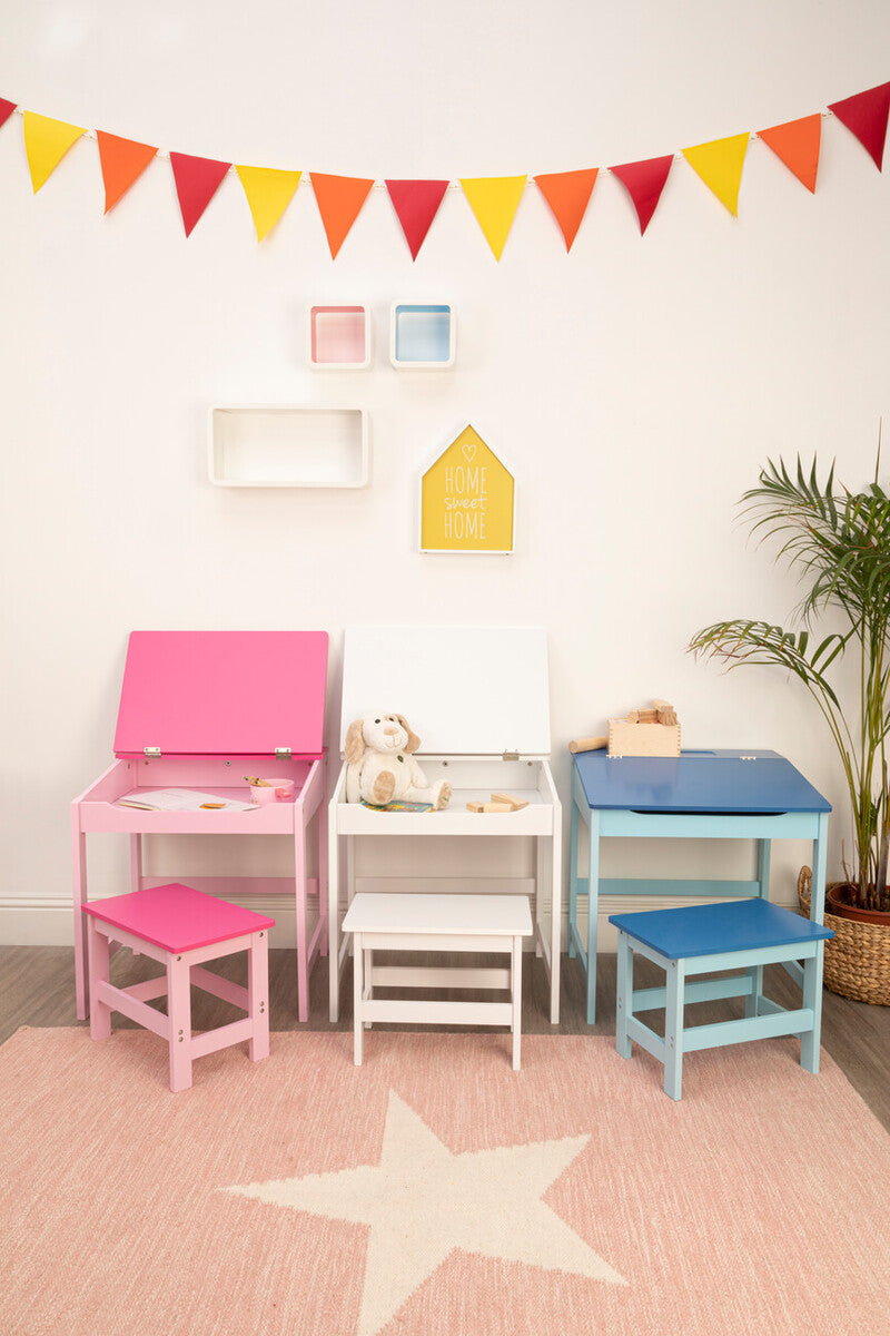 Jordan Childrens White Desk & Stool