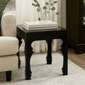 Black High Gloss Side Table With Decorative Shaped Curved Legs, Luis