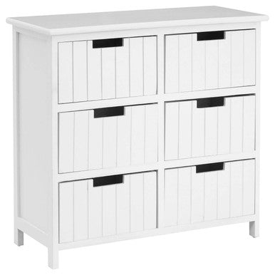 New England White 6 Drawers Chest