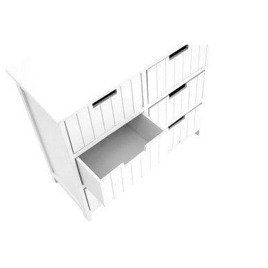 New England White 6 Drawers Chest