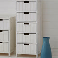 New England White 5 Drawers Chest
