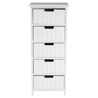 New England White 5 Drawers Chest