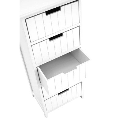 New England White 5 Drawers Chest