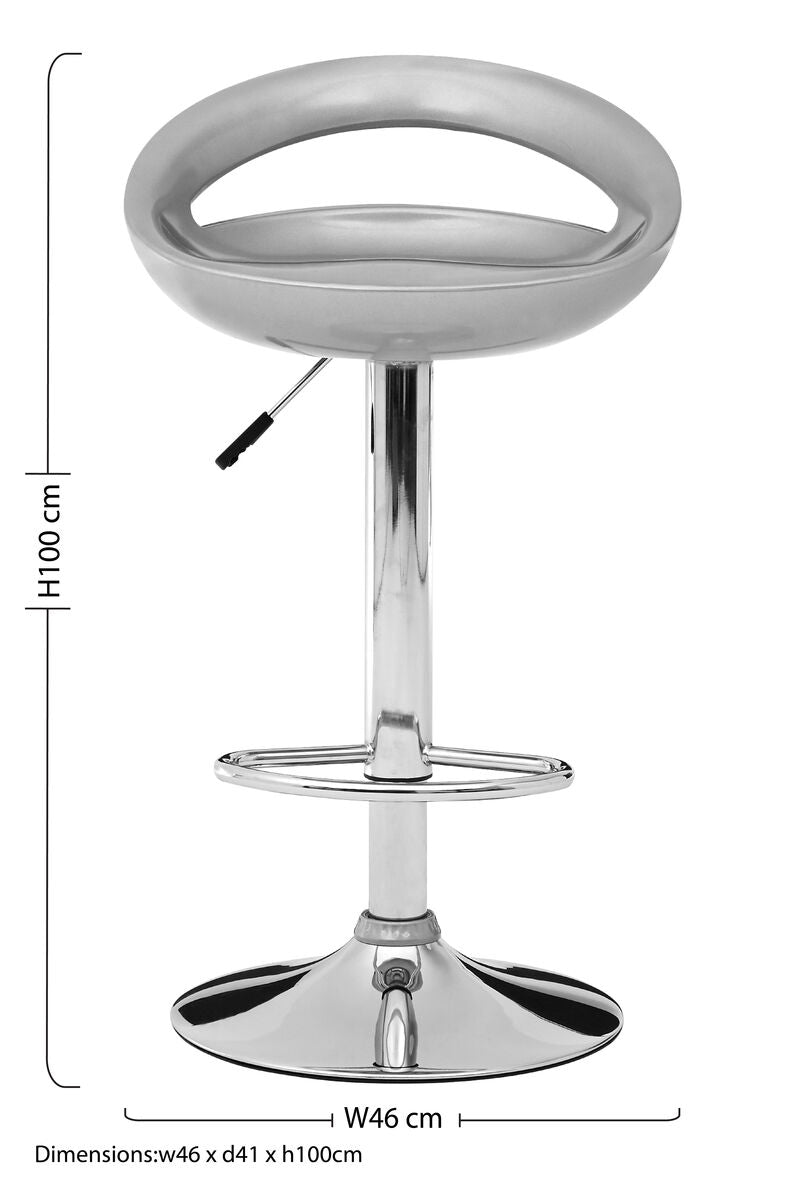 Seleno Silver Abs Bar Stool