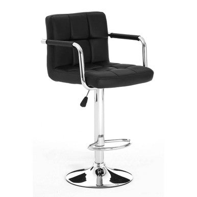 Starz Black Leather Bar Chair