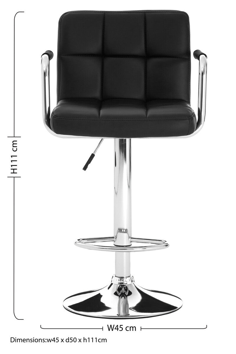 Starz Black Leather Bar Chair