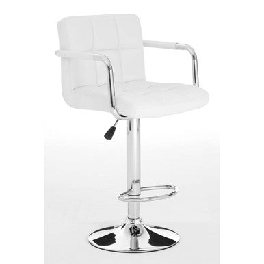Starz White Leather Bar Chair
