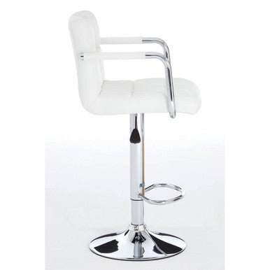 Starz White Leather Bar Chair