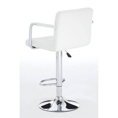 Starz White Leather Bar Chair