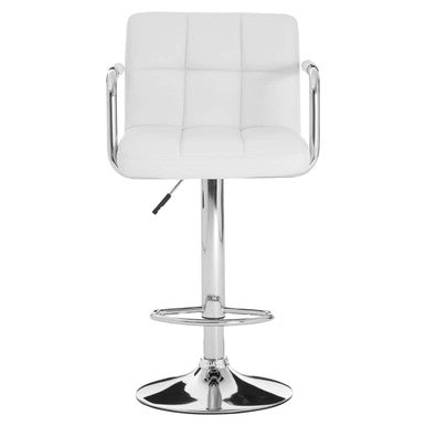 Starz White Leather Bar Chair