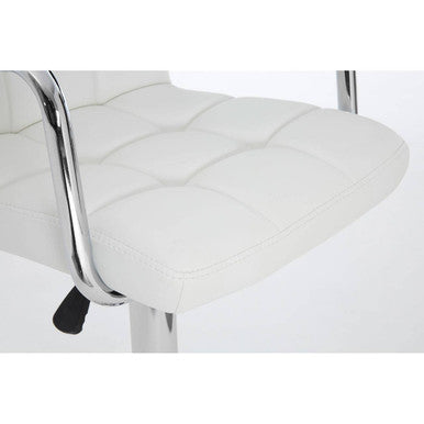 Starz White Leather Bar Chair