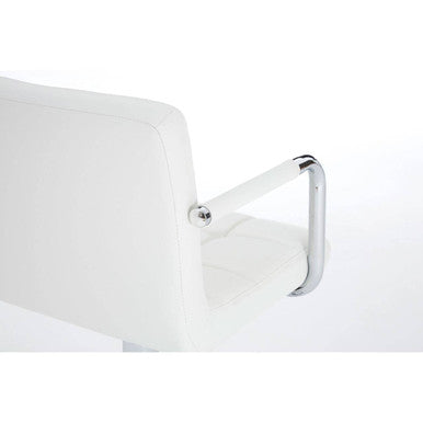 Starz White Leather Bar Chair