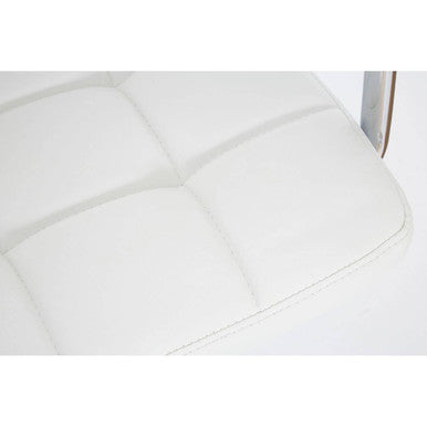 Starz White Leather Bar Chair