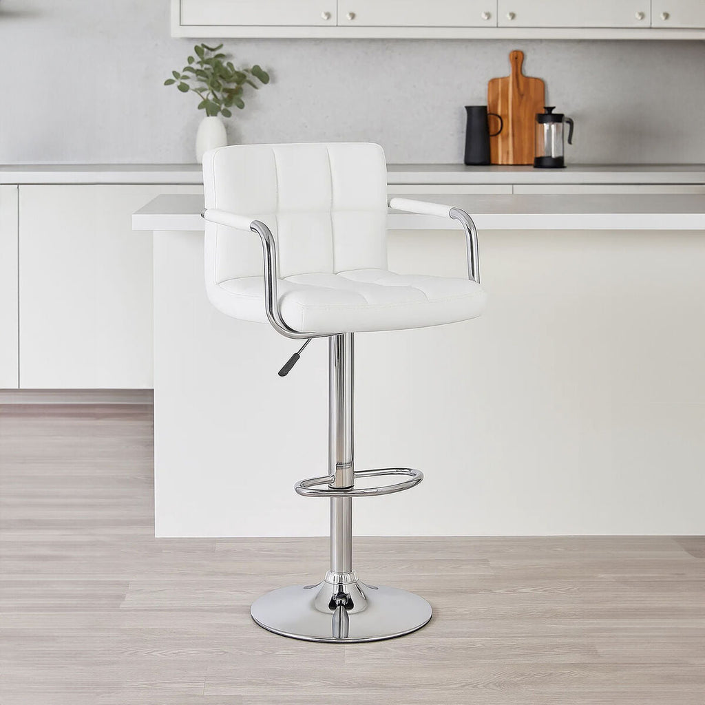 Starz White Leather Bar Chair