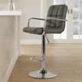 Starz Grey Leather Bar Chair