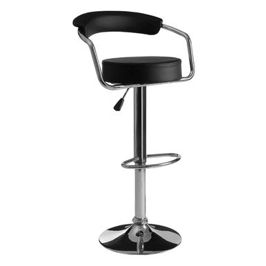 Scala Black Leather Bar Chair