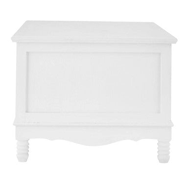 White Beach House Style Coffee Table With Three Drawers & Mixed Handle Design, Weymouth