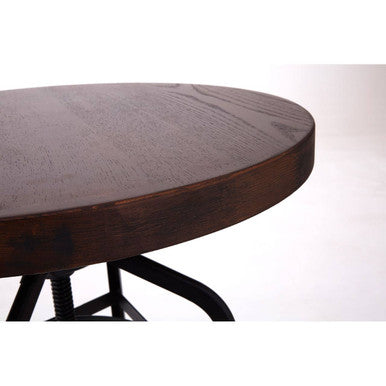 Natural Walnut Top & Black Metal Base Bar Table, New Foundry