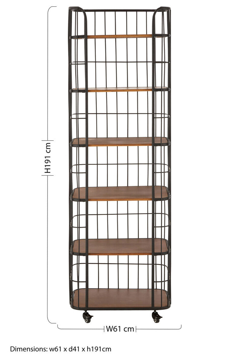 New Foundry Wood & Metal 6 Tier Shelf Unit
