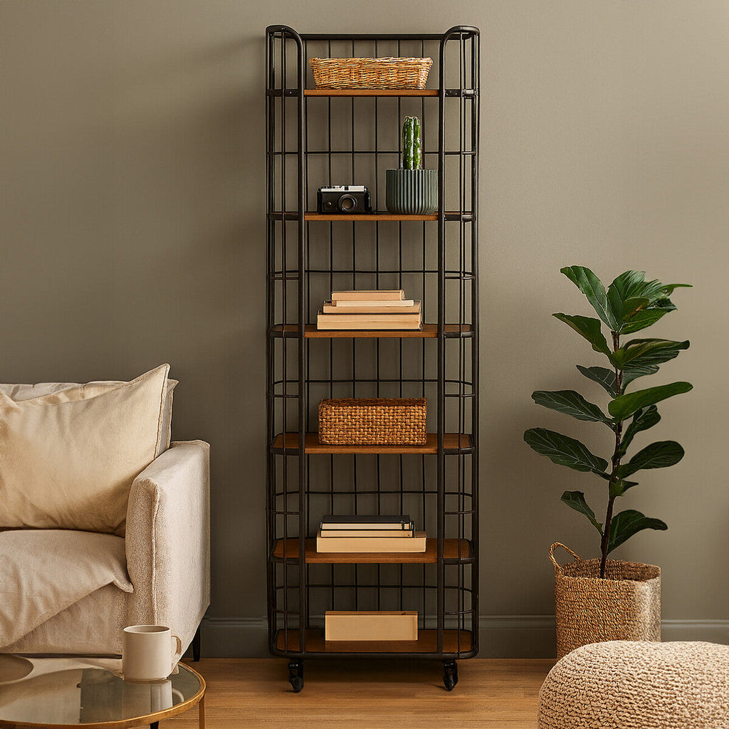 New Foundry Wood & Metal 6 Tier Shelf Unit