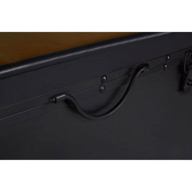Black Wood & Iron Coffee Table With Hinged Top, New Foundry