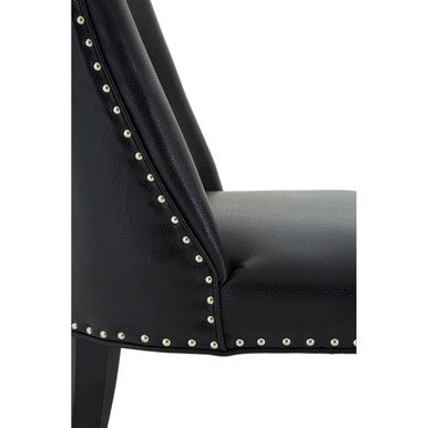 Rodeo Black Leather Dining Chair