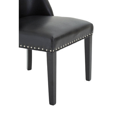 Rodeo Black Leather Dining Chair