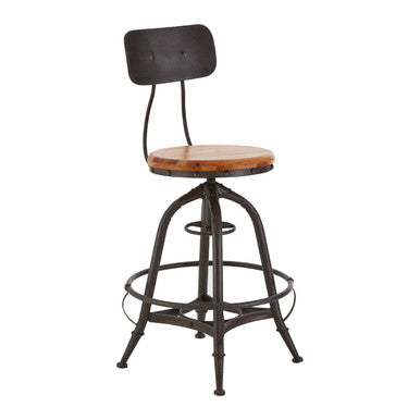 New Foundry Fir Wood & Metal Bar Chair