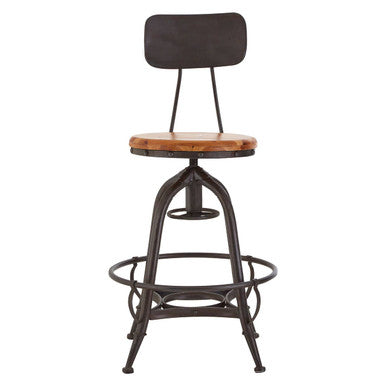 New Foundry Fir Wood & Metal Bar Chair