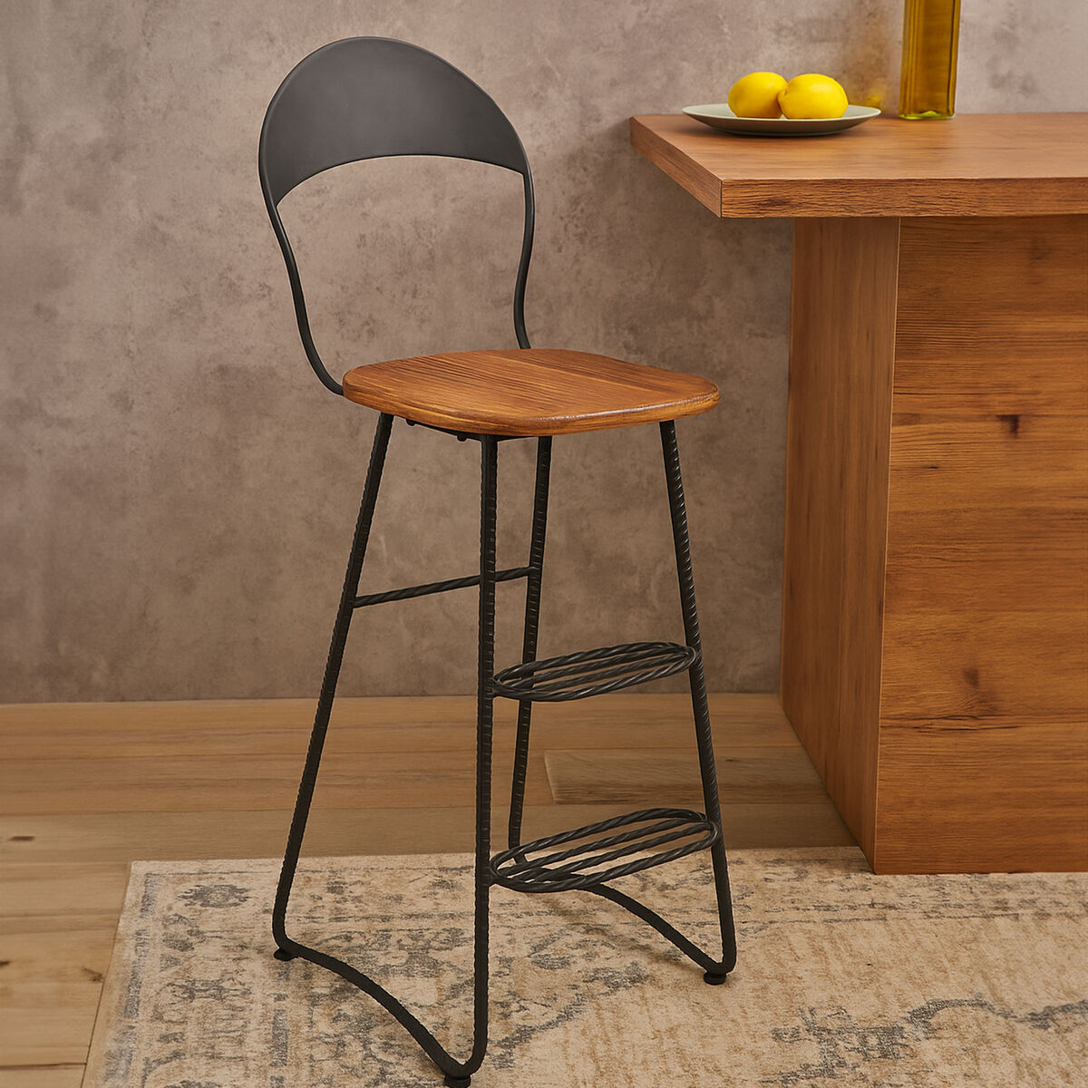 New Foundry Bar Chair Black Industrial