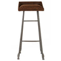 New Foundry Brown Leather Bar Stool
