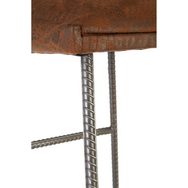 New Foundry Brown Leather Bar Stool
