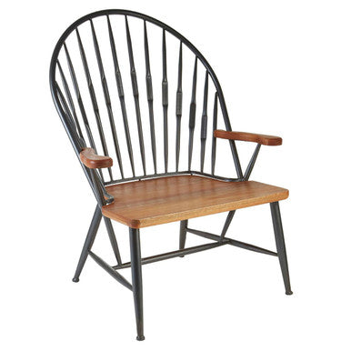 New Foundry Walnut Wood & Metal Armchair